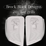 24+ Harley Davidson bag lid Speaker Grill Cover webbed skull
