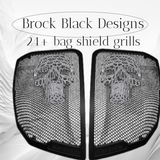 24+ Harley Davidson bag lid Speaker Grill Cover webbed skull