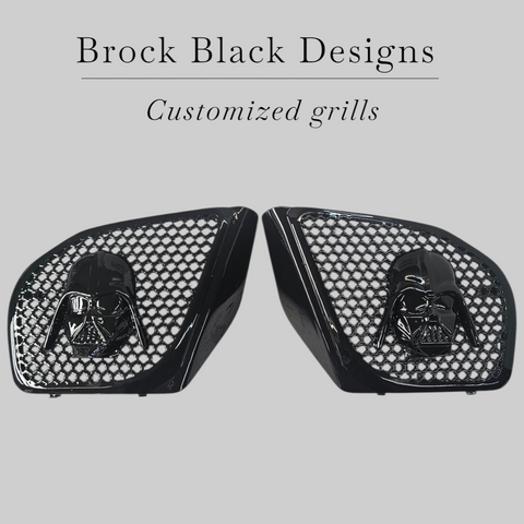 98 to 2024 Road Glide 3D Vader speakers grill covers set