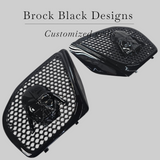98 to 2024 Road Glide 3D Vader speakers grill covers set