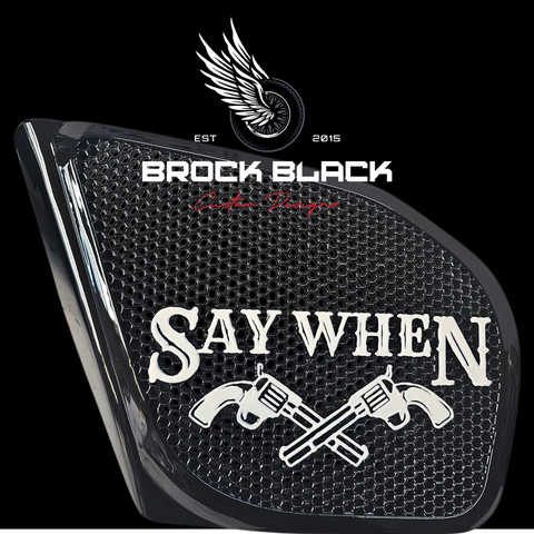 98 to 2024 Road Glide 3D Say When speakers grill covers set