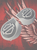 23.5+ Harley inner 3D shield speakers grill covers set