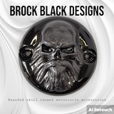 3D bearded skull derby cover and points cover