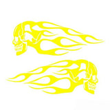 2Pcs/Set Flame Skulls Decals Motorcycle