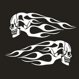 2Pcs/Set Flame Skulls Decals Motorcycle