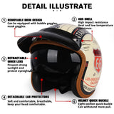 Vintage Motorcycle Helmet Open-Face