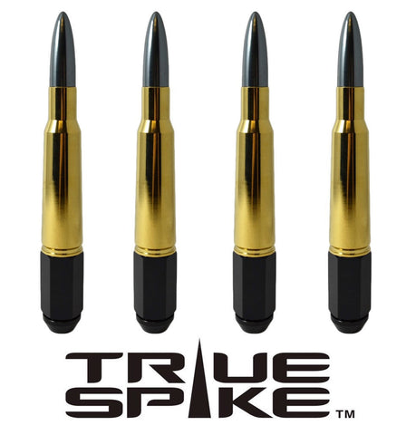 14X1.5 MM 187 MM 7.5 INCHES LONG FORGED STEEL LUG NUTS 50 CALIBER CAL BMG BULLET SPIKE ALUMINUM CAP 00- UP CHEVROLET SILVERADO TAHOE GMC SIERRA 12-UP DODGE RAM 15-UP F150 FOR 6 LUG WHEELS 24 PIECES / CAP: 25MM DIAMETER 136MM HEIGHT PART # LGC008