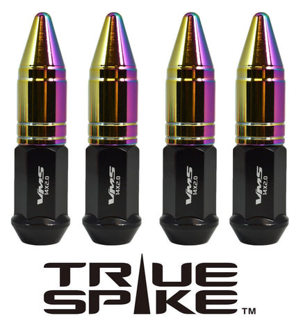12x1.25 MM 89MM LONG APOLLO SPIKE FORGED STEEL LUG NUTS WITH ANODIZED ALUMINUM CAP / CAP: 20MM DIAMETER 51MM HEIGHT PART # LGC049
