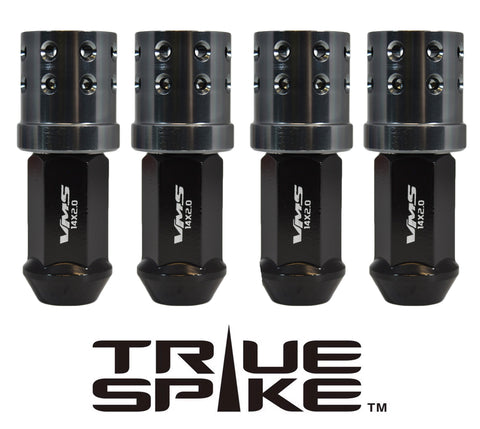 12X1.25 MM 71MM LONG MUZZLE BRAKE FORGED STEEL LUG NUTS WITH ANODIZED ALUMINUM CAP / CAP: 25MM DIAMETER 30MM HEIGHT PART # LGC050