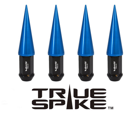 12X1.25 MM 112MM LONG CNC MACHINED FORGED STEEL EXTENDED SPIKE (25MM DIAMETER) LUG NUTS ANODIZED ALUMINUM CAPS / 25MM CAP DIAMETER 73MM CAP LENGTH PART NUMBER LGC024