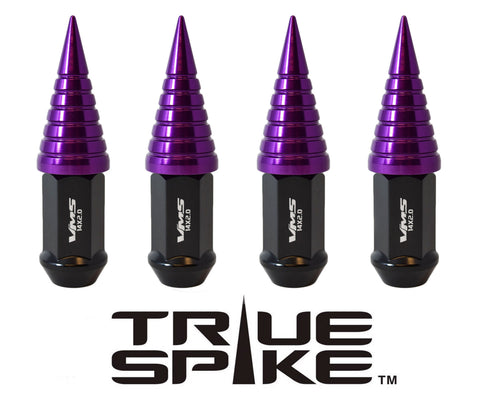 12x1.25 MM 89MM LONG CNC MACHINED FORGED STEEL EXTENDED SPIRAL SPIKE (25MM DIAMETER) LUG NUTS ANODIZED ALUMINUM CAPS / 25MM CAP DIAMETER 51MM CAP LENGTH PART # LGC022