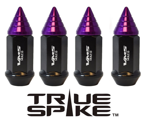 12x1.25 MM 62MM LONG CNC MACHINED FORGED STEEL EXTENDED SMALL SPIRAL SPIKE LUG NUTS ANODIZED ALUMINUM CAP / 20MM DIAMETER 21MM HEIGHT PART # LGC011