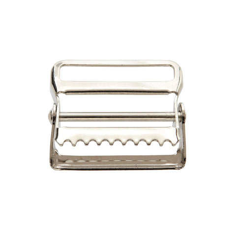 2" Nickel Plated Tongueless Hinge Web Strap Buckle