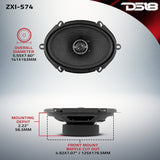 ZXI 5x7" 2-Way Coaxial Speakers with Kevlar Cone 70 Watts Rms 4-Ohm