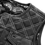 Bonnie - Women's Motorcycle Leather Vest - Diamond Quilt