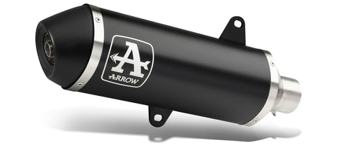 Arrow Piaggio Mp3 500 '14/16 Homologated Alum. Dark Race-Tech Silencer With Steel Black End Cap For Arrow Collector 73505ann