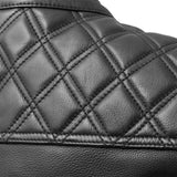 Downside Men's Motorcycle Leather Vest Orange and Green
