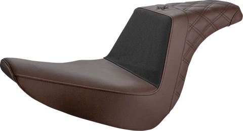 SADDLEMEN Unknown Industries Seat - Front Carbon Fiber/Black Gripper Lumbar/Rear Lattice - FL/FX '18-'23 UN18-29-173BR