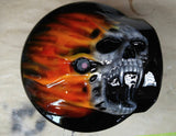 3D skull with realistic flames Harley airl cleaner