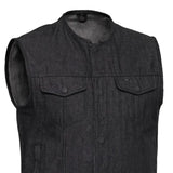 Haywood Men's Motorcycle Denim Vest - Black