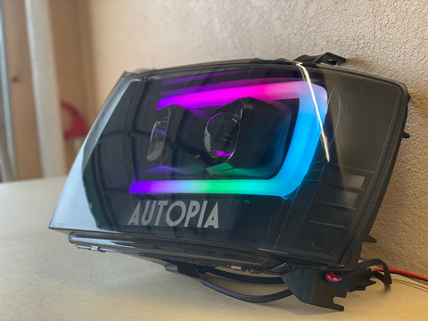 2007-2014 Chevy Tahoe Colorshifting Spyder Headlights