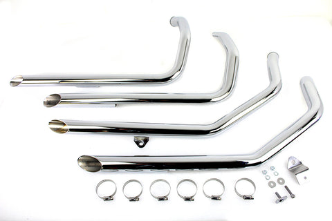 MCM Illusion Drag Pipe Set Chrome - V-Twin Mfg.