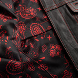 Jessica Women's Motorcycle Leather Vest - Black/Red - Limited Edition