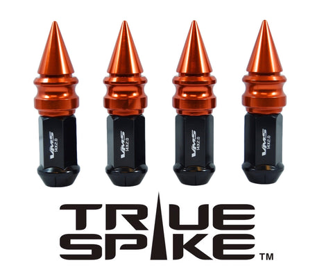 12X1.25 MM 89MM EXTENDED RIBBED SPIKE (25MM DIAMETER) STEEL LUG NUTS ANODIZED ALUMINUM CAPS / 25MM CAP DIAMETER 51MM CAP LENGTH PART NUMBER LGC028