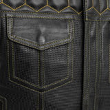 Lowside Hornet Perforated Men's Club Style Leather Vest