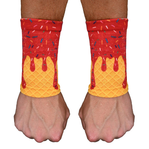 Red Ice Cream Wrist Support Sleeves