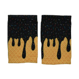 Black Ice Cream Wrist Support Sleeves