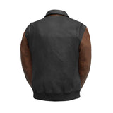 Moto Bomber Two Tone - Men's Leather Jacket Cognac