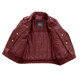 Popstar Women's  Motorcycle Leather Jacket Oxblood