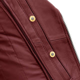 Popstar Women's  Motorcycle Leather Jacket Oxblood