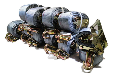 2" x 16 Ft Ratchet Strap w/ Spg E & Wire Hk for E & F-Tracks 16 PACK | R16EW