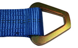 Axle Strap Tie Downs 24" Long & Qty 4 Ratchet Tow Straps Car Haulers, BLUE | 4 PACK