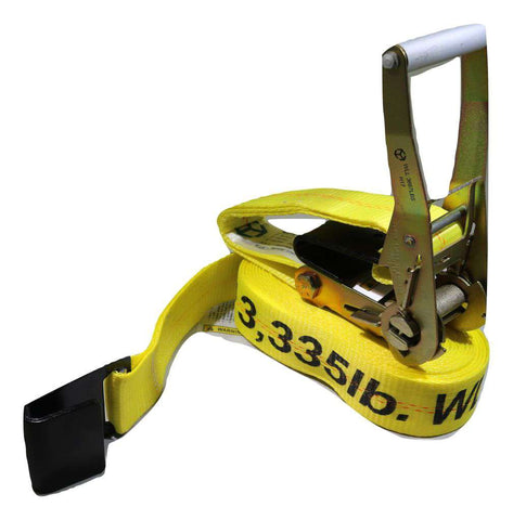 2" X 27 Ft. Ratchet Strap w/ Flat Hooks | 50 PACK