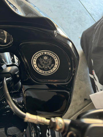 98-2024 Road Glide 3D Army seal speakers grill covers set