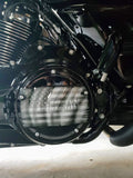 Tattered American Flag with Veteran Harley derby cover