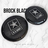 A set of Army speakers grill covers