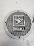 A set of Army speakers grill covers