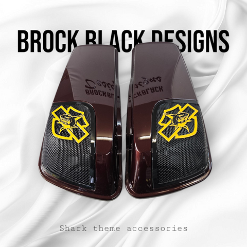 14-24 Harley Davidson bag lid Speaker Grill Cover shark theme