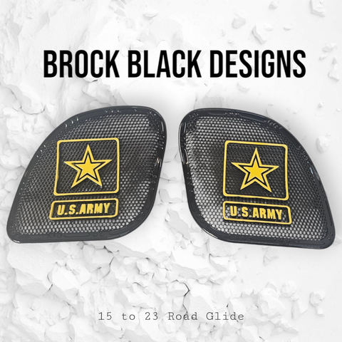 98-2024 Road Glide 3D Army speakers grill covers set