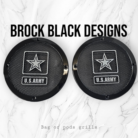 A set of Army speakers grill covers