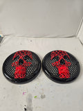 A set of bag webbed skull speakers grill covers