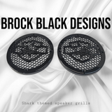 A set of Harley Shark 14-23 Harley Davidson Touring Pack Speaker Grill Cover Guard