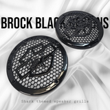 A set of Harley Shark 14-23 Harley Davidson Touring Pack Speaker Grill Cover Guard