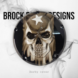 3D Skull with Puerto Rico flag Derby Cover