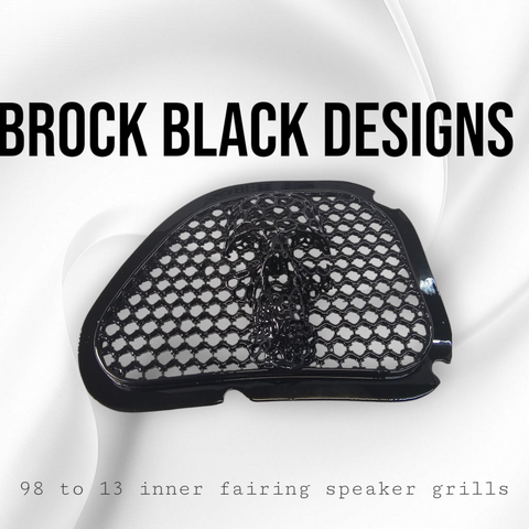 98-2024 Road Glide 3D webbed Skull speakers grill covers set