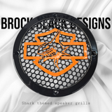 A set of Harley Shark 14-23 Harley Davidson Touring Pack Speaker Grill Cover Guard